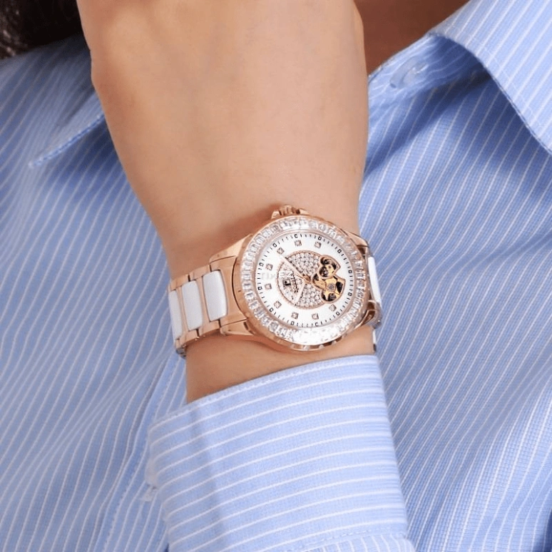 Rossini,Other 38mm,38mm,Stainless Steel,Rose Gold,Silver White,Automatic,Sapphire,Crystal Glass,Round,6620G01B