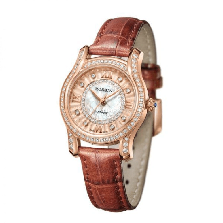 Rossini,Elegance 32mm,32mm,Stainless Steel,Beige,Automatic,Sapphire,Crystal Glass,Other,SR5628G07B
