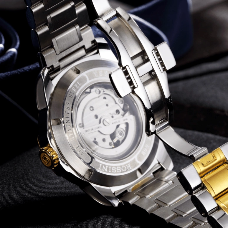 Rossini,Medal 43mm,43mm,Stainless Steel,White,Black,Automatic,Day,Dule Time,6633T01C