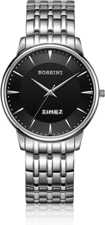 Rossini,Silk 38mm,38mm,Stainless Steel,Black,Quartz,Sapphire,Crystal Glass,Round,5491W04B