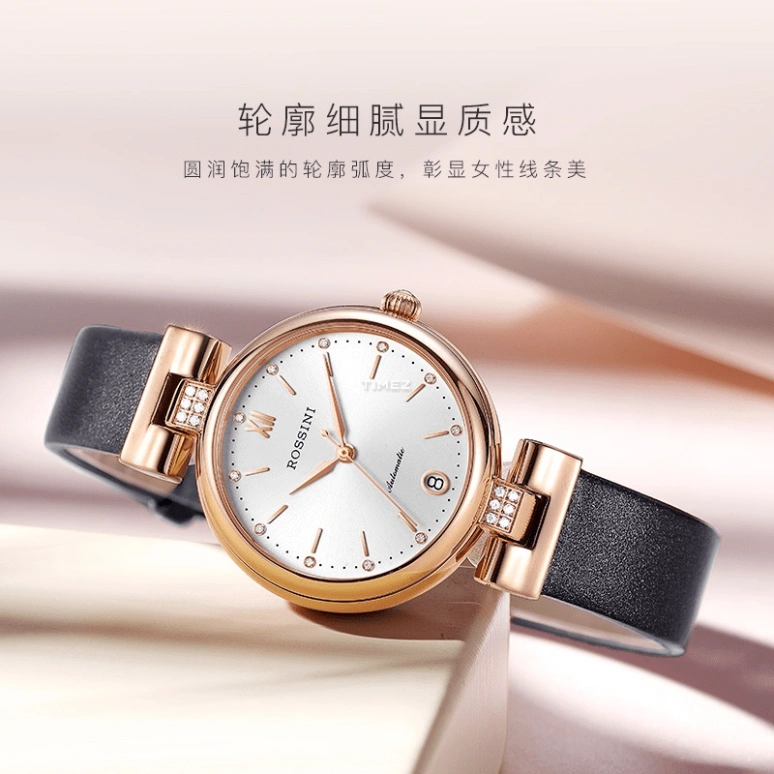 Rossini,Elegance 33mm,33mm,Stainless Steel,White,Automatic,Day,Sapphire,718752G01D