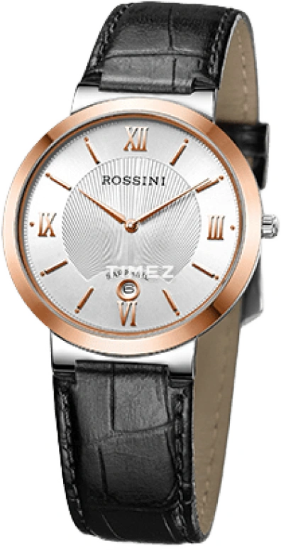 Rossini,Silk 37.50mm,37.50mm,Stainless Steel,Rose Gold,Silver,Grey,Quartz,Day,Sapphire,7387T01C