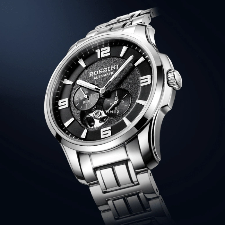 Rossini,Classic 40mm,40mm,Stainless Steel,Black,Automatic,Sapphire,Round,519939W04A