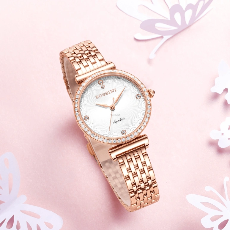 Rossini,Chic 30mm,30mm,Stainless Steel,White,Quartz,Sapphire,Round,518856G01B