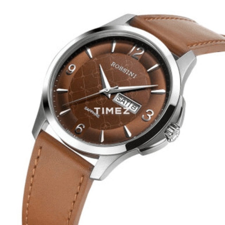 Rossini,Other 40mm,40mm,Stainless Steel,Coffee,Quartz,Date,Day,5587W07B