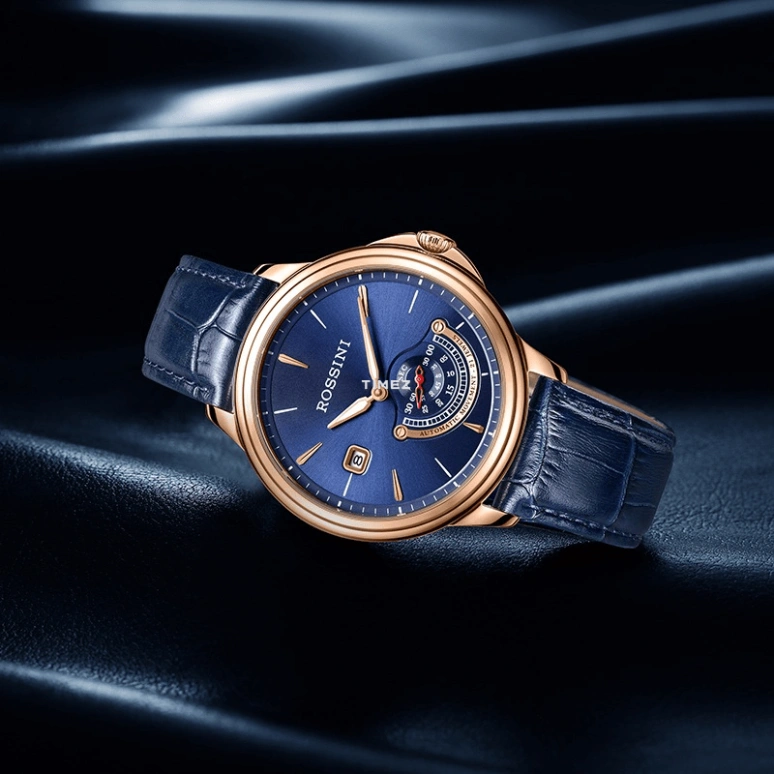 Rossini,Medal 42.50mm,42.50mm,Stainless Steel,Blue,Automatic,Day,Sapphire,Crystal Glass,5741G05C
