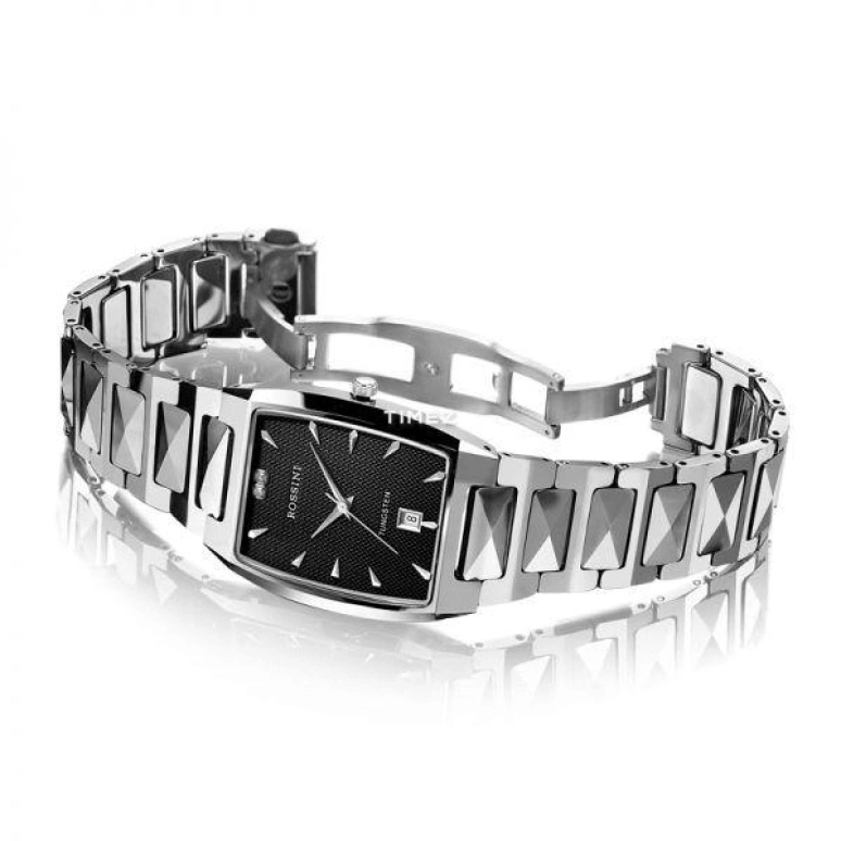 Rossini,Classic 41x31mm,41x31mm,Stainless Steel,Black,Quartz,Day,Sapphire,Crystal Glass,1371W04C
