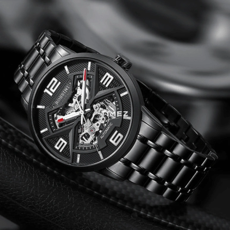 Rossini,Personage 42mm,42mm,Stainless Steel,Black,Skeleton,Automatic,Sapphire,Round,519931B04A