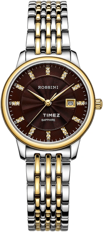 Rossini,Other 29mm,29mm,Stainless Steel,Brown,Quartz,Day,Sapphire,Crystal Glass,7716T07C