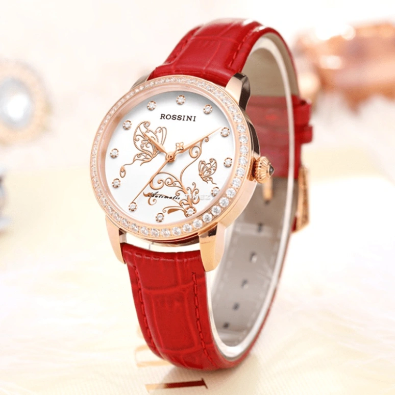Rossini,Elegance 34mm,34mm,Stainless Steel,Rose Gold,Silver White,Automatic,Sapphire,Round,5722G01C