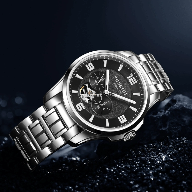 Rossini,Classic 40mm,40mm,Stainless Steel,Black,Automatic,Sapphire,Round,519939W04A