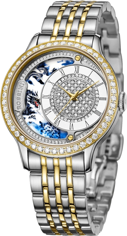 Rossini,Medal 36mm,36mm,Stainless Steel,Rolesor,White,Quartz,Sapphire,Round,8736T01E