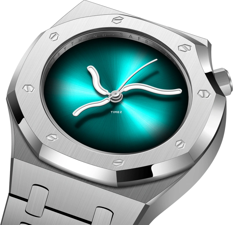 Safrezo,CURVE OAK 38x39.60mm,38x39.60mm,Stainless Steel,Green,Automatic,Sapphire,Other,CO,CO-B01-S