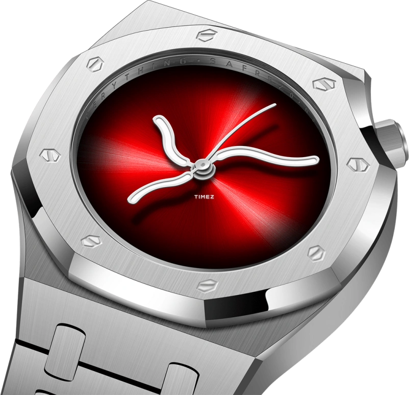 Safrezo,CURVE OAK 38x39.60mm,38x39.60mm,Stainless Steel,Red,Automatic,Sapphire,Other,CO,CO-B02-S