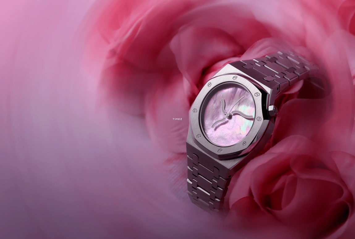 Safrezo,CURVE OAK 38x39.60mm,38x39.60mm,Stainless Steel,Pink,Automatic,Sapphire,Other,CO,CO-C01-S