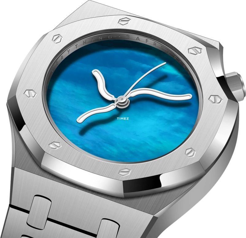Safrezo,CURVE OAK 38x39.60mm,38x39.60mm,Stainless Steel,Blue,Automatic,Sapphire,Other,CO,CO-SE2501