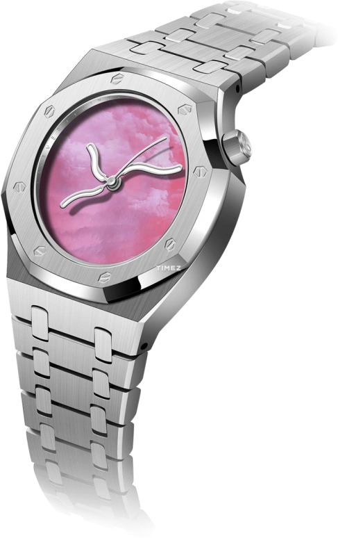 Safrezo,CURVE OAK 38x39.60mm,38x39.60mm,Stainless Steel,Pink,Automatic,Sapphire,Other,CO,CO-C01-S