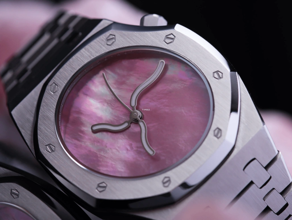 Safrezo,CURVE OAK 38x39.60mm,38x39.60mm,Stainless Steel,Pink,Automatic,Sapphire,Other,CO,CO-C01-S