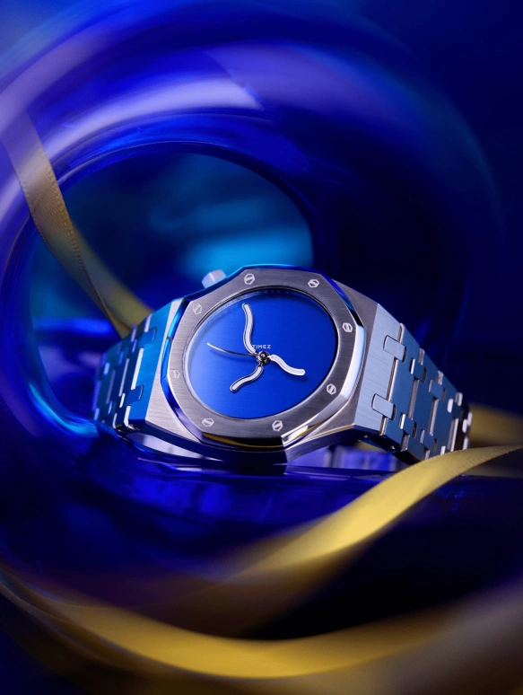 Safrezo,CURVE OAK 38x39.60mm,38x39.60mm,Stainless Steel,Blue,Automatic,Sapphire,Other,CO,CO-A02-S