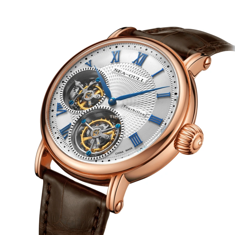 Sea-Gull,Museum 43mm,43mm,Rose Gold,White,Handwound,Tourbillon,Sapphire,ST8080GC