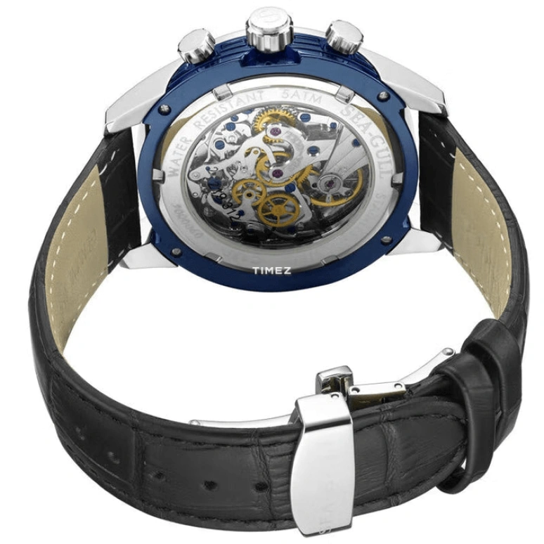 Sea-Gull,Multifunction 41mm,41mm,Stainless Steel,White,Handwound,Chronograph,Sapphire,Crystal Glass,219,219.312 BLUE