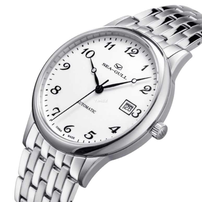 Sea-Gull,Basic 40mm,40mm,Stainless Steel,White,Automatic,Day,Sapphire,816,816.13.1020