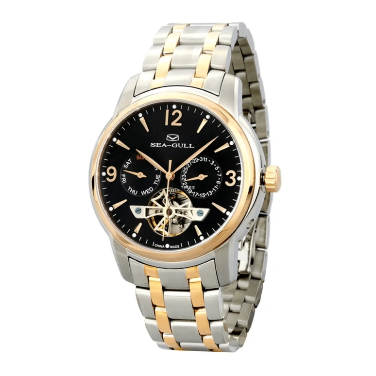 Sea-Gull,Multifunction 41mm,41mm,Stainless Steel,Black,Automatic,Date,Day,217,217.424 BLACK