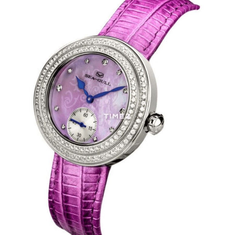 Sea-Gull,Couples 36.50mm,36.50mm,Stainless Steel,Red,Purple Red,Automatic,Sapphire,Round,719,719.750L PINK