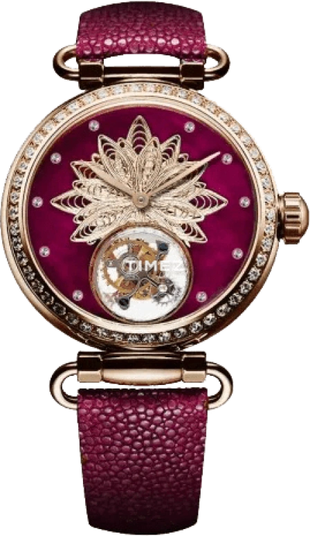 Sea-Gull,Tourbillon 38.50mm,38.50mm,Stainless Steel,Rose Gold,Crystal,Red,Handwound,Tourbillon,Sapphire,713,713.57.5034L