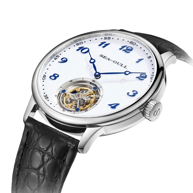 Sea-Gull,Tourbillon 42mm,42mm,Stainless Steel,White,Handwound,Tourbillon,Sapphire,818,818.13.8809