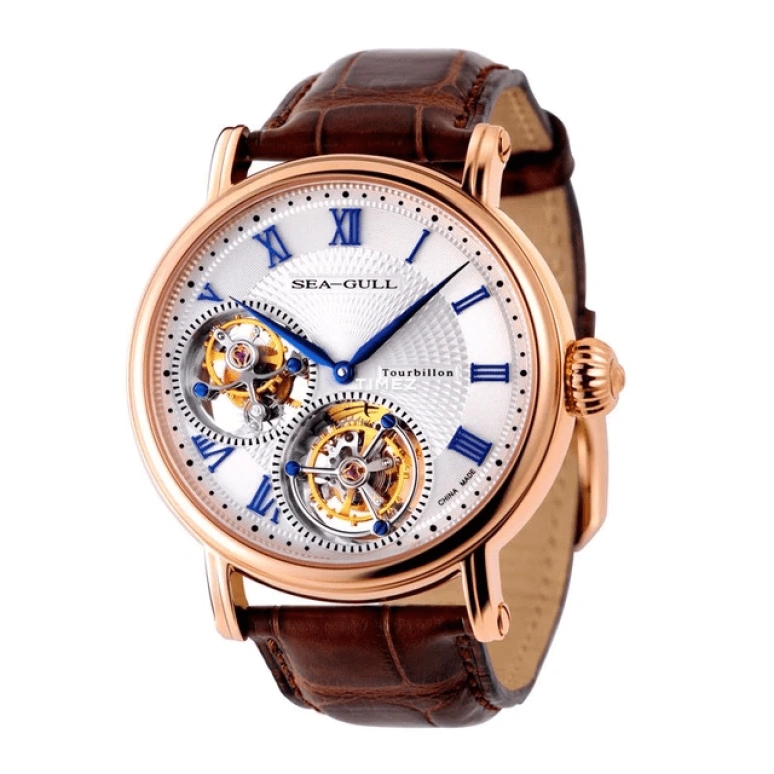 Sea-Gull,Museum 43mm,43mm,Rose Gold,White,Handwound,Tourbillon,Sapphire,ST8080GC