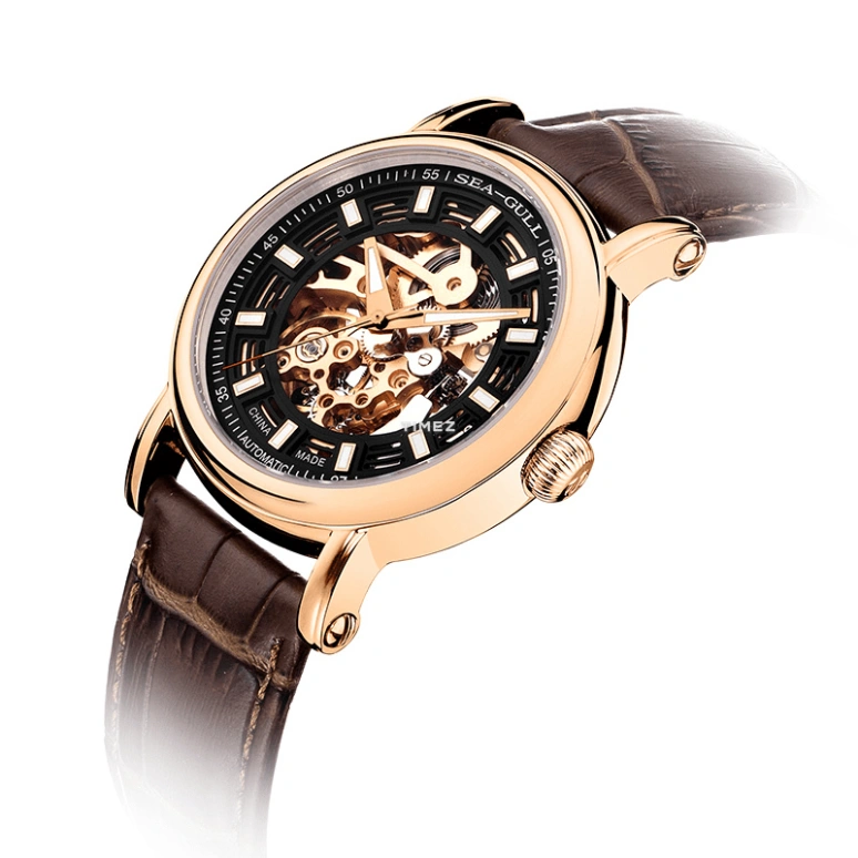 Sea-Gull,Basic 38mm,38mm,Stainless Steel,Skeleton,Automatic,Glass,Round,519,519.338K 