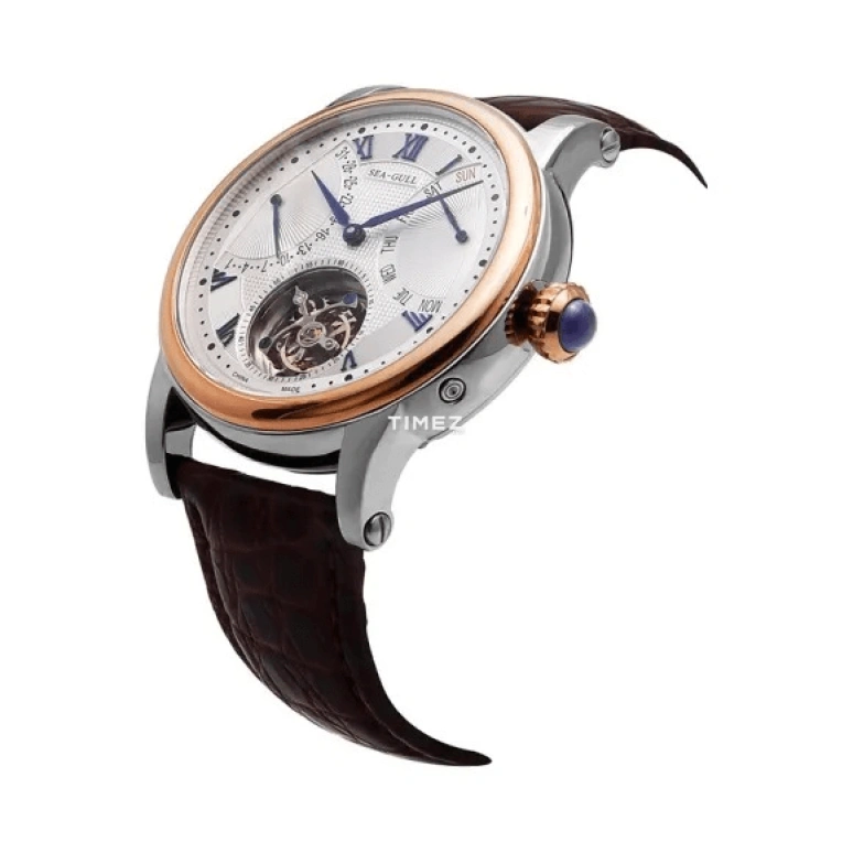 Sea-Gull,Tourbillon 43mm,43mm,Stainless Steel,Rose Gold,White,Automatic,Date,Day,Tourbillon,Flyback,Sapphire,Round,218,218.11.5055G