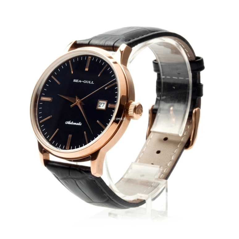 Sea-Gull,Business 40mm,40mm,Stainless Steel,Black,Automatic,Day,Glass,D519,D519.101