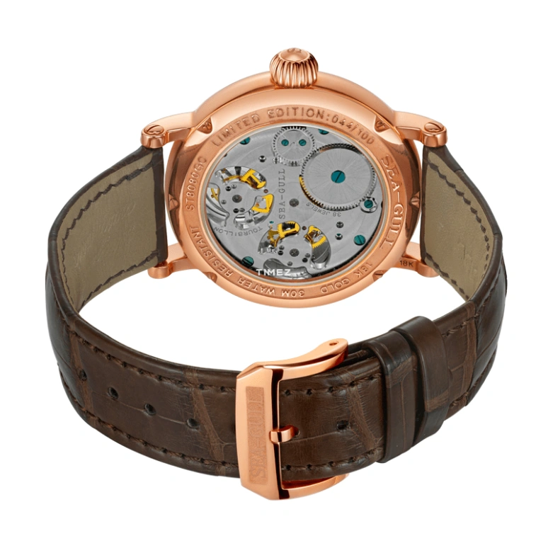Sea-Gull,Museum 43mm,43mm,Rose Gold,White,Handwound,Tourbillon,Sapphire,ST8080GC