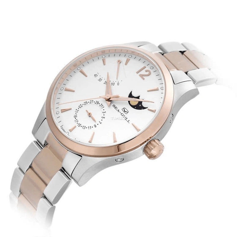 Sea-Gull,Multifunction 41mm,41mm,Stainless Steel,White,Automatic,Moonphase,Day,Power Reserve Indicator,Flyback,Sapphire,Round,217,217.423