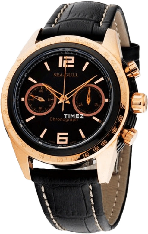 Sea-Gull,Multifunction 43mm,43mm,Stainless Steel,Black,Automatic,Chronograph,Rattrapante,219,219.311