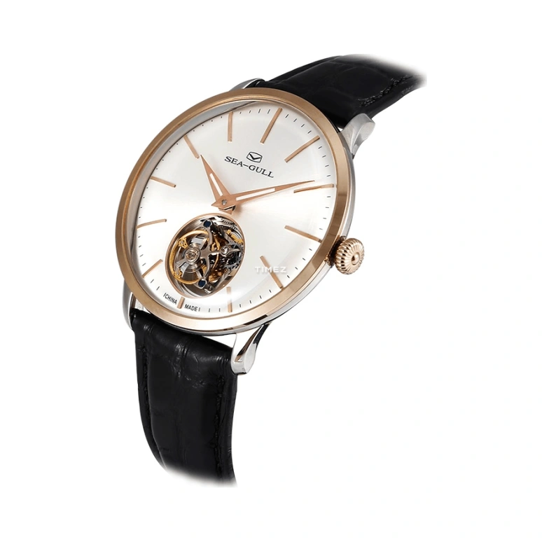 Sea-Gull,Tourbillon 40mm,40mm,Stainless Steel,Rose Gold,White,Handwound,Tourbillon,Sapphire,218,218.12.8802G WHITE