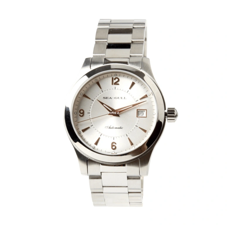Sea-Gull,Basic 40mm,40mm,Stainless Steel,White,Automatic,Day,Sapphire,Crystal Glass,816,816.351