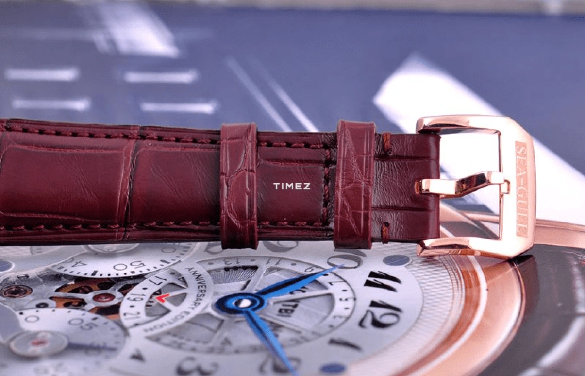 Sea-Gull,Museum 39mm,39mm,Rose Gold,White,Handwound,Date,Day,Tourbillon,Flyback,Sapphire,Crystal Glass,Round,ST8004G