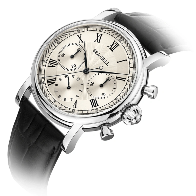 Sea-Gull,Museum 41mm,41mm,Stainless Steel,Beige,Handwound,Chronograph,Sapphire,M192S
