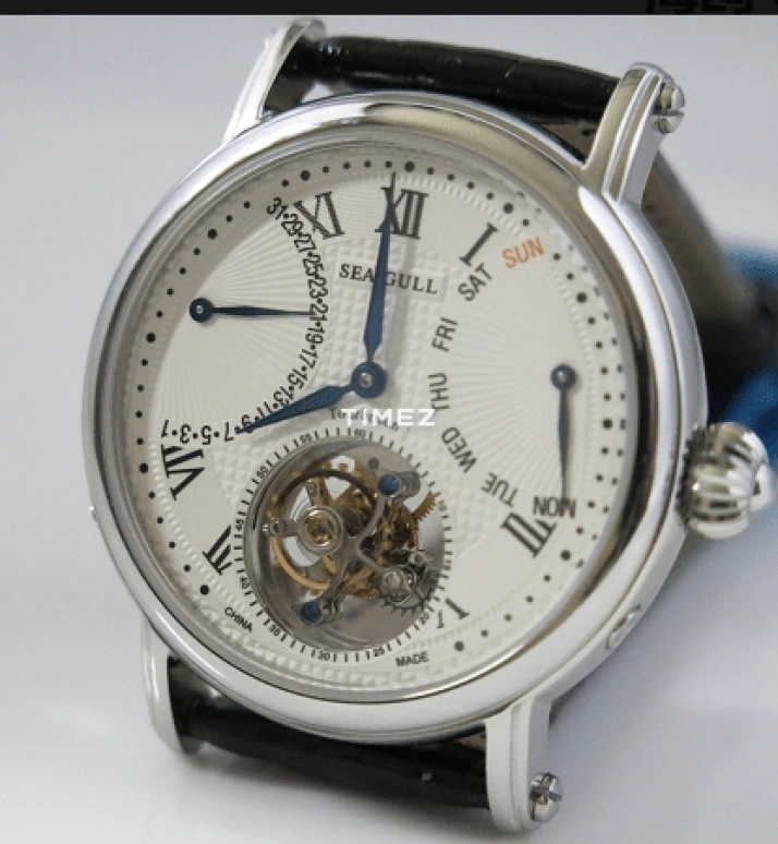 Sea-Gull,Museum 40mm,40mm,Stainless Steel,White,Handwound,Date,Day,Tourbillon,818,818.904