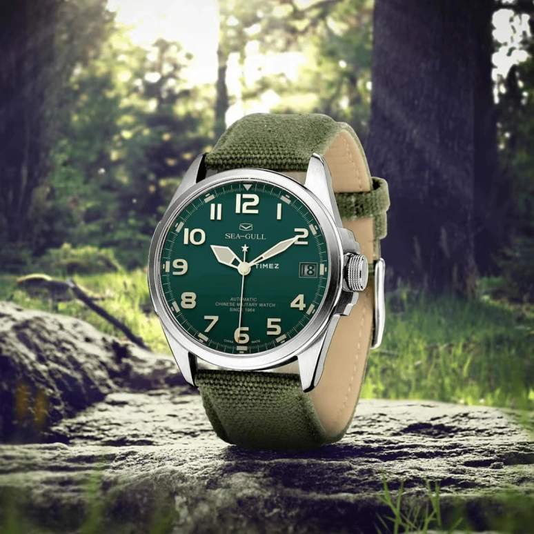 Sea-Gull,Other 43mm,43mm,Stainless Steel,Green,Automatic,Day,Sapphire,Crystal Glass,D813,D813.581