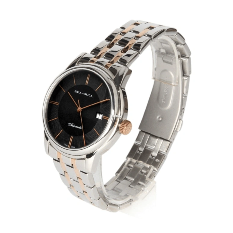 Sea-Gull,Basic 40mm,40mm,Stainless Steel,Black,Automatic,Day,Glass,D817,D817.405