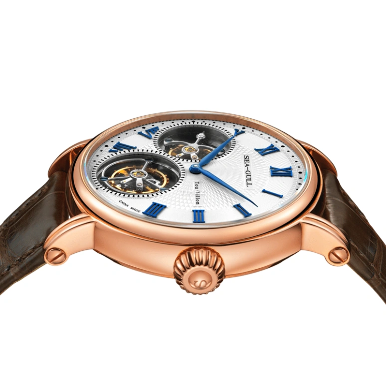 Sea-Gull,Museum 43mm,43mm,Rose Gold,White,Handwound,Tourbillon,Sapphire,ST8080GC