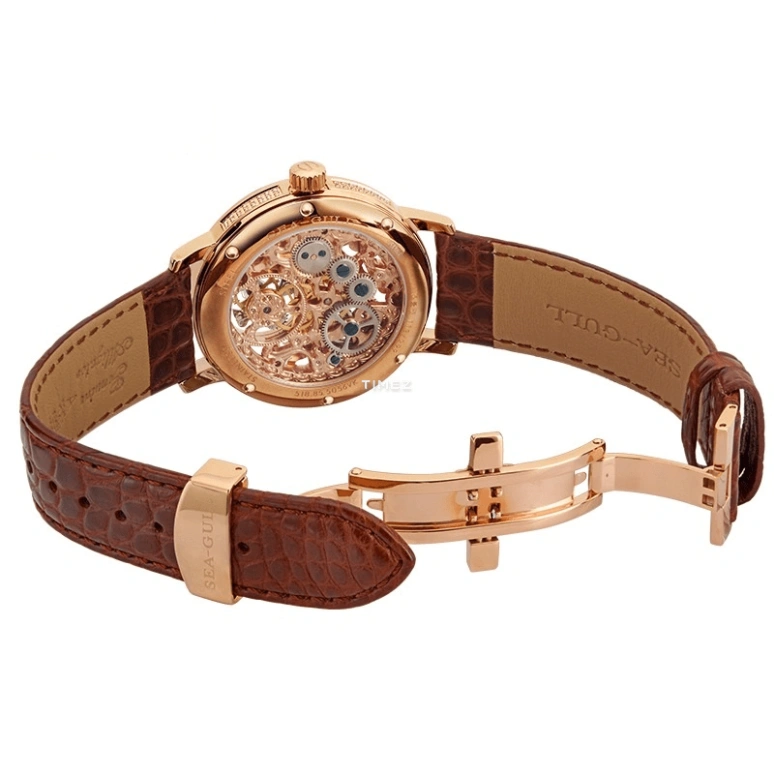 Sea-Gull,Tourbillon 40mm,40mm,Rose Gold,Skeleton,Handwound,Tourbillon,Sapphire,518,518.85.5056VK
