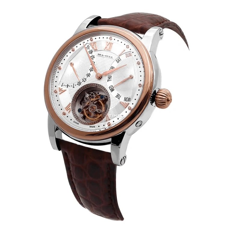Sea-Gull,Tourbillon 42mm,42mm,Stainless Steel,Rose Gold,White,Automatic,Tourbillon,Flyback,Retrograde,218,218.17.7003VG