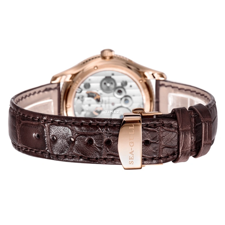 Sea-Gull,Tourbillon 41mm,41mm,Stainless Steel,White,Handwound,Moonphase,Day,Power Reserve Indicator,Tourbillon,Sapphire,Crystal Glass,Round,518,518.937