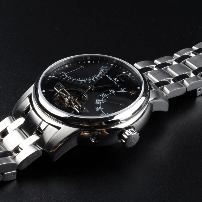 Sea-Gull,Multifunction 41mm,41mm,Stainless Steel,Black,Automatic,Day,Power Reserve Indicator,Flyback,Retrograde,Sapphire,Round,816,816.426 BLACK