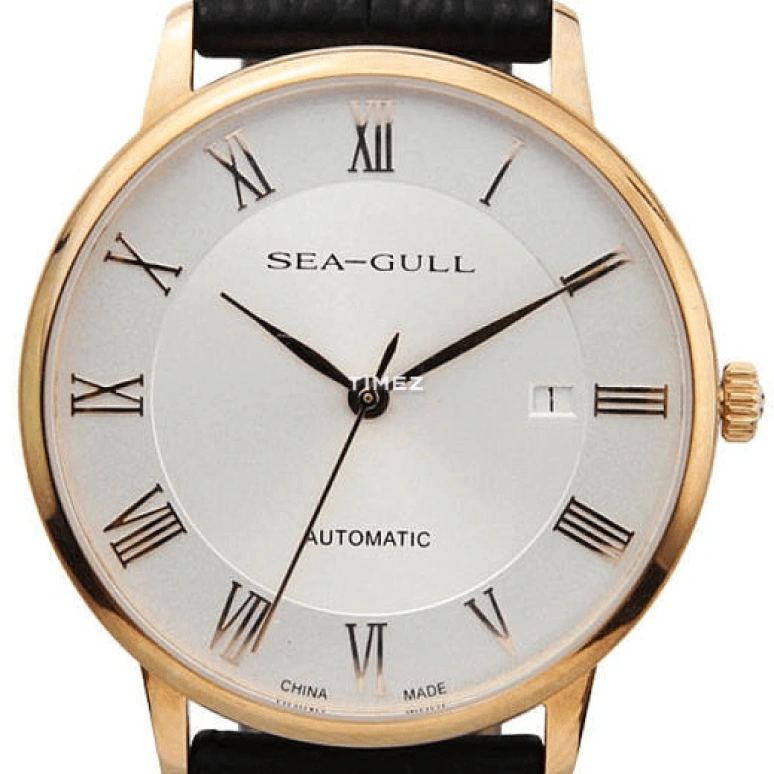 Sea-Gull,Slim 39mm,39mm,Rose Gold,White,Automatic,Day,Sapphire,618,618.501